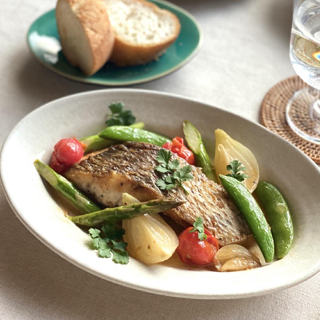 鯛と春野菜のアクアパッツァ【レシピ】