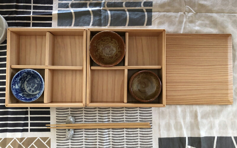 松野屋 二段重箱 宮崎杉 1900ml