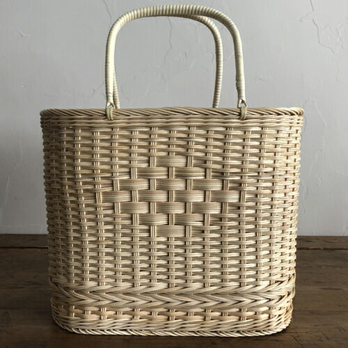 Matsunoya Rattan Oval Shopping Basket, Natural A (M)