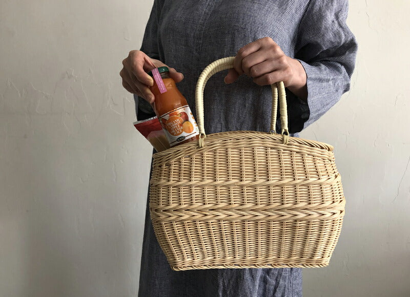 Matsunoya Rattan Kozutsu Shopping Basket Natural B (Small)