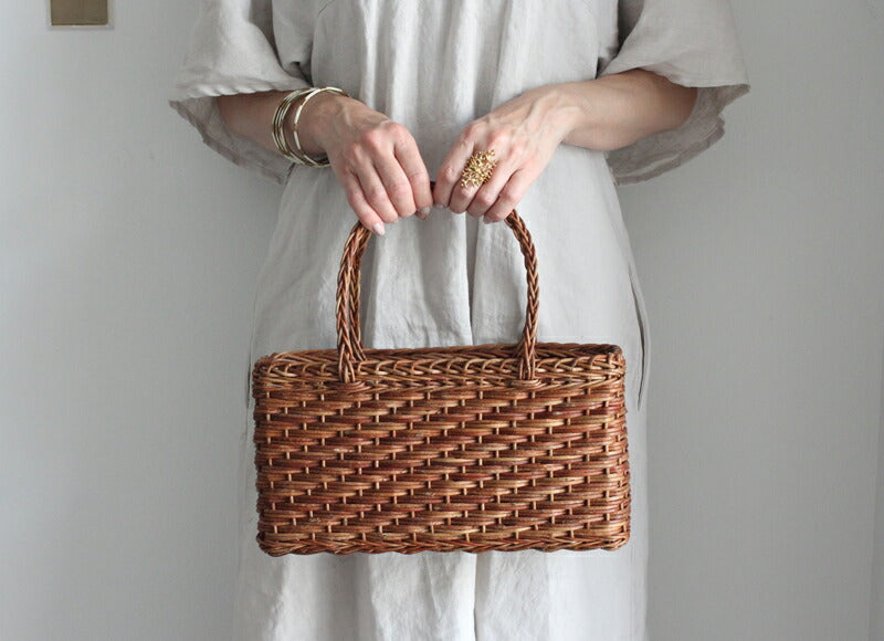 Matsunoya Akebia Vine Two-Handle Square Basket Bag