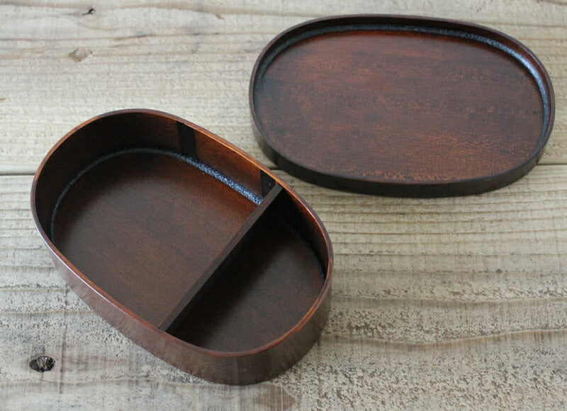 松野屋 松野屋 すり漆丸小判弁当箱 大（長野産）