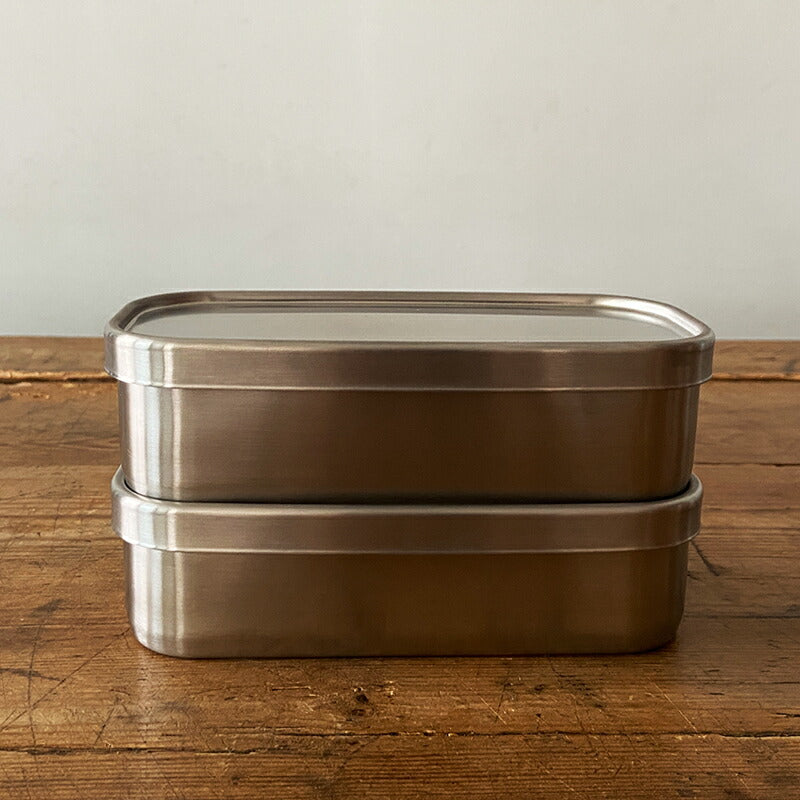 ２段 工房アイザワ 角長ランチボックス 弁当箱