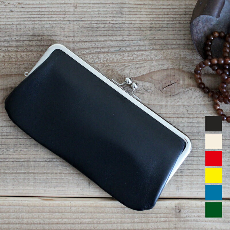 松野屋 牛革 がま口 長財布