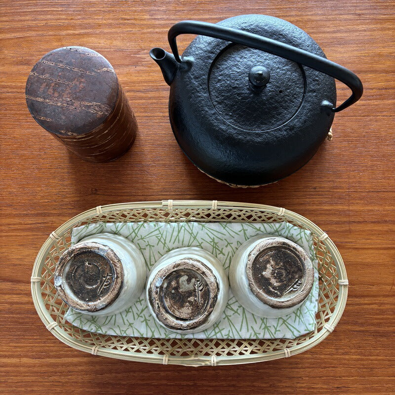 竹細工 湯呑かご