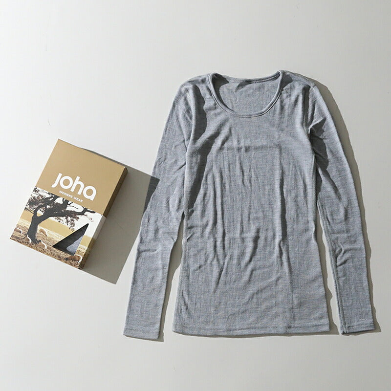 joha メリノウール 長袖アンダーシャツ ROSE　Sサイズ