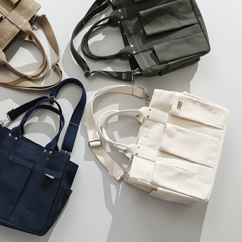 松野屋 スレッドライン 6号帆布 7Pツールトートショルダー付 S