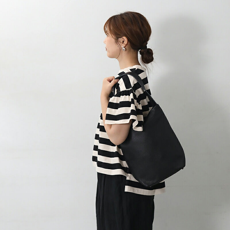 MARINE DAY カウレザーショルダーバッグ MINI HAUS ブラック キナリ