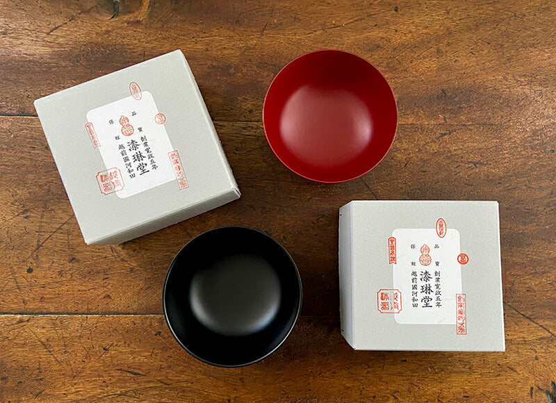 漆琳堂 越前硬漆 朝倉椀 4寸 黒 朱