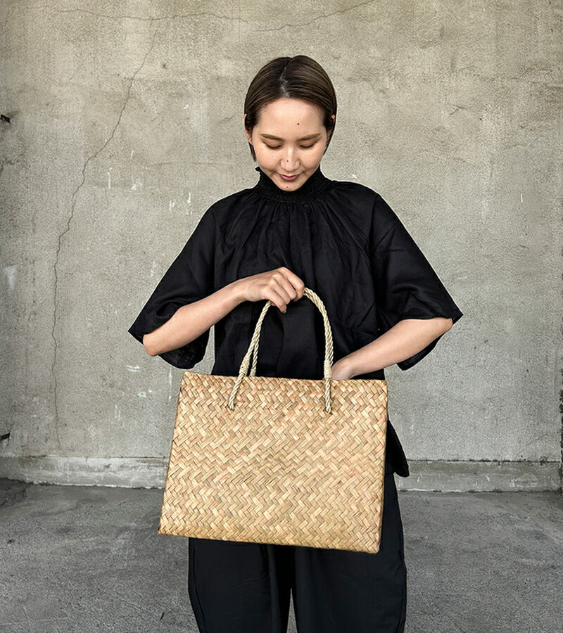 Katyusha Water Hyacinth Rectangular Basket Bag L