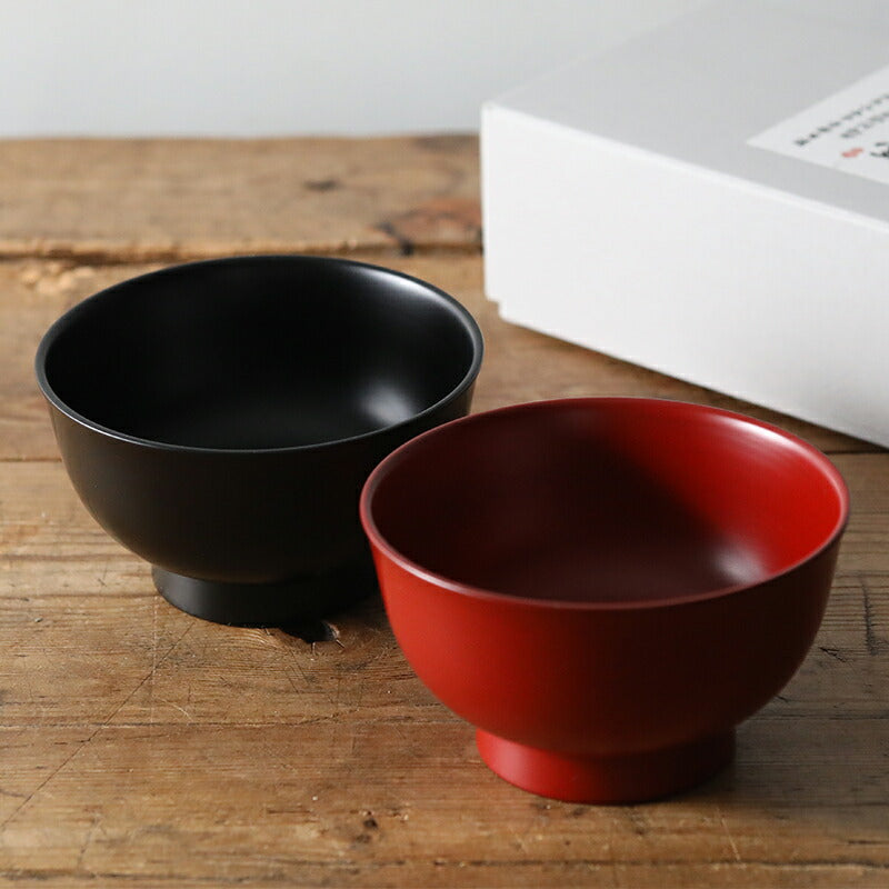 漆琳堂 越前硬漆 朝倉椀 4寸 ペアセット 2個入り 黒 朱