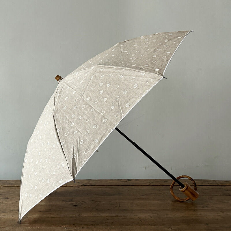 SUR MER Parasol, foldable, linen embroidery, Shiratama pattern