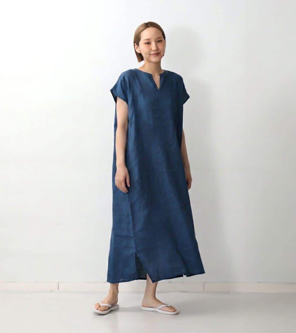 fog linen work ×くらし舎 リリーフレンチスリーブ ナイトシャツ くらし舎 × fog linen work リリー フレンチスリーブ ナイトシャツ