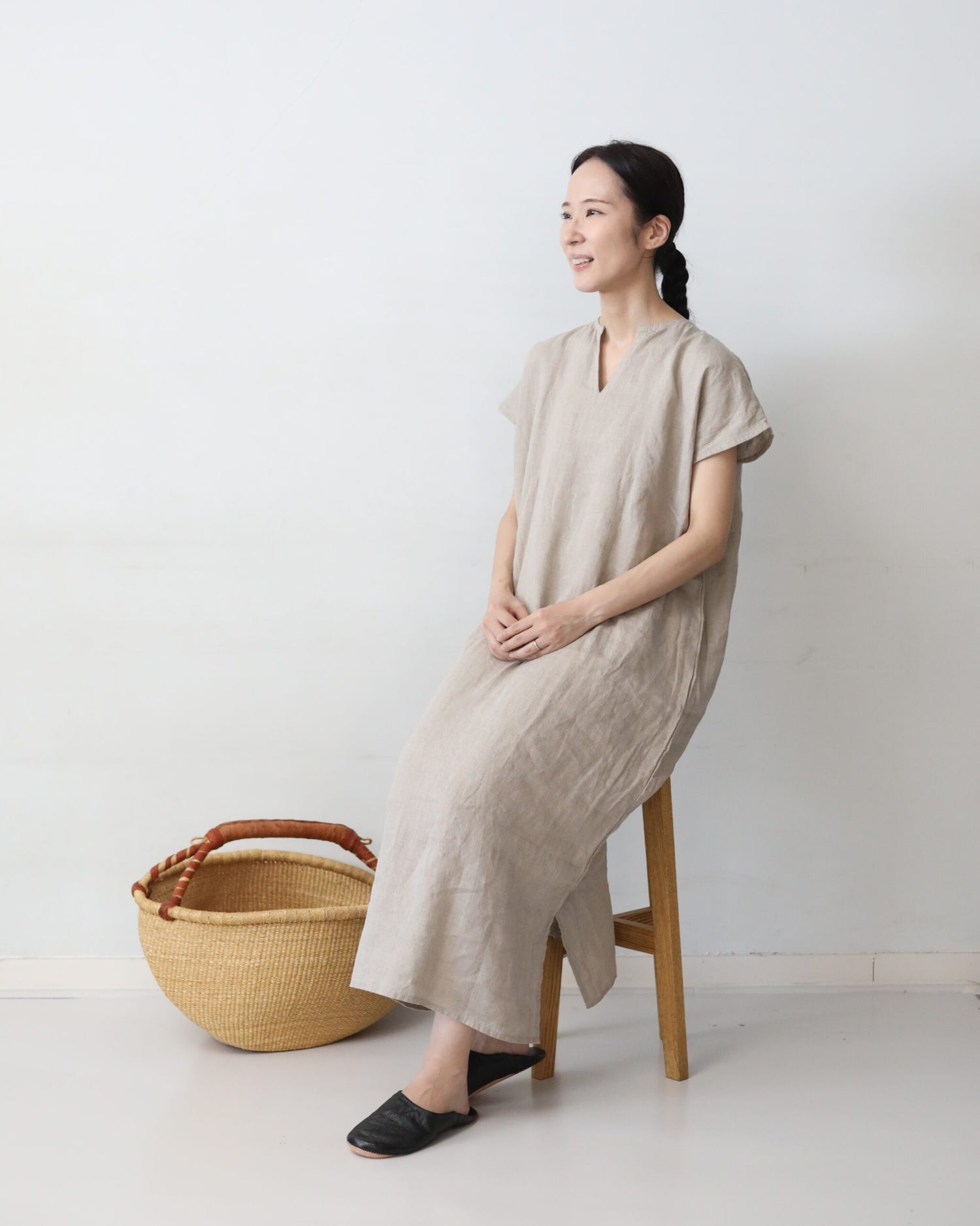 くらし舎 × fog linen work リリー フレンチスリーブ ナイトシャツ 限定カラー
